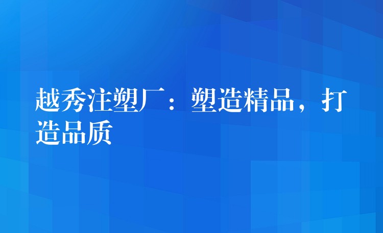 越秀注塑厂：塑造精品，打造品质