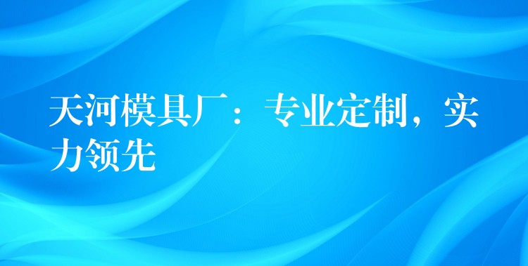 天河模具厂：专业定制，实力领先