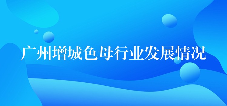广州增城色母行业发展情况